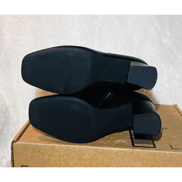 IDIFU Women's Ada Fashion Square Toe Ankle Boots Low Block Heel Short - Black 7 - Picture 7 of 7